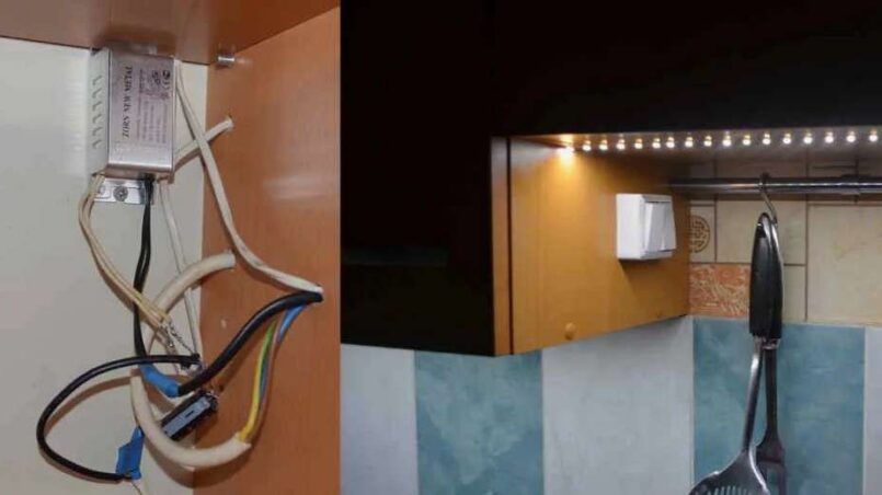 Как сделать аккуратную и надёжную подсветку шкафов-купе и кухонного гарнитура: от выбора ленты до включения через выключатель Как сделать аккуратную и надёжную подсветку шкафов-купе и кухонного гарнитура: от выбора ленты до включения через выключатель