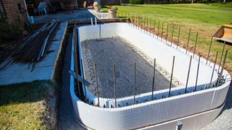 Бетонный бассейн своими руками: армирование, жидкая резина, скиммер