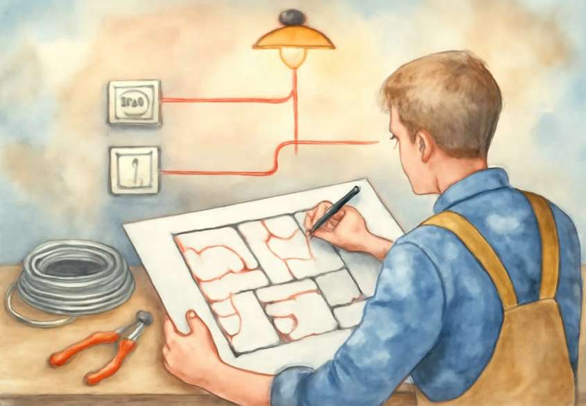 Как составить схему электрики квартиры: пошаговая инструкция + готовый пример